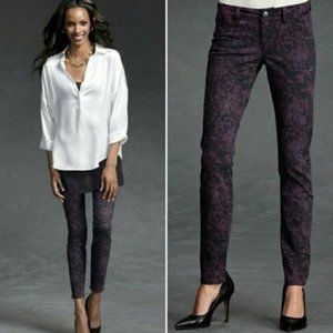 Cabi Twilight Purple Camo Skinny Jeans #159 Pants